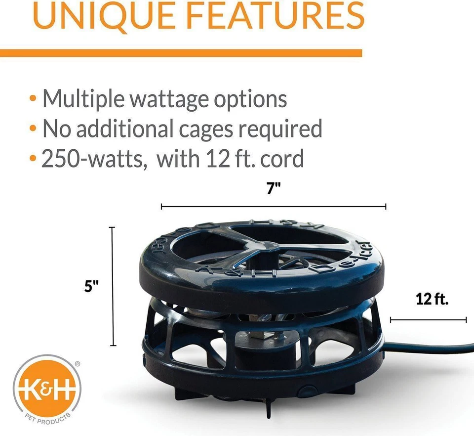 Descongelador de estanque K&H Perfect Climate 1500 vatios flotante o sumergible KH8115 Foto 3 de 4