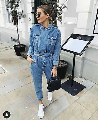 Zara LONG DENIM JUMPSUIT