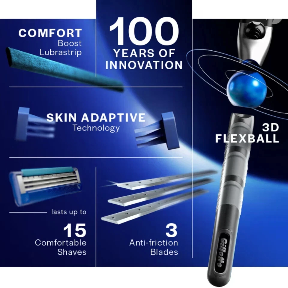 Gillette Mach3 Turbo Herrenrasierer mit Flexball Technologie - kostenloser Versand - Bild 2 von 4