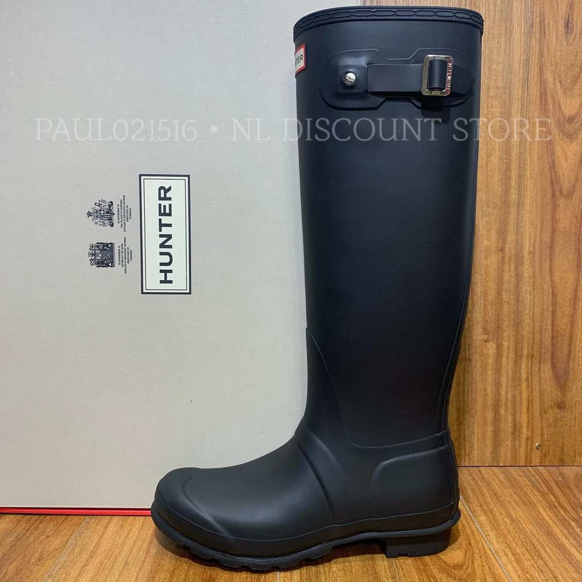HUNTER Original Tall Rubber Waterproof Women's Boots~ Black (Matte)