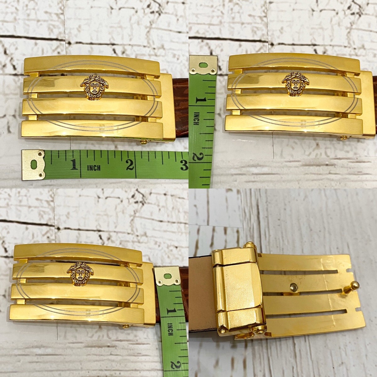 Avanti Medusa Buckle Brown Croc Leather Belt 38-45 Cinnamon Mock Croc Belt - Premium Italian Leather | Roger  main image 3