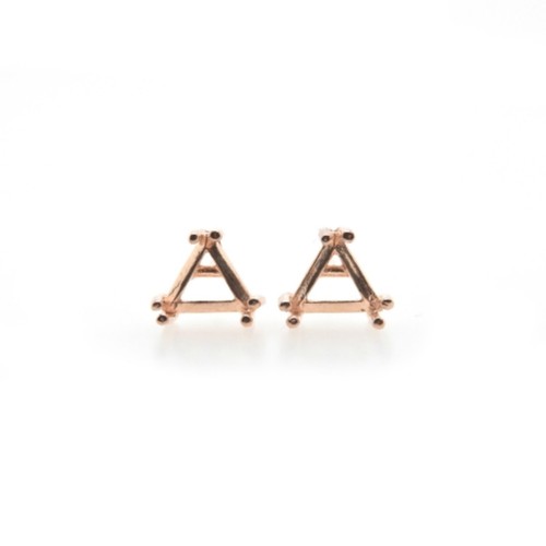 14K Gold Trillion Earring Findings; Yellow, Rose, or White Gold - Picture 3 of 13