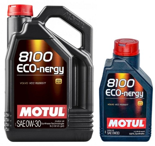Motul 8100 Eco-nergy 0W30 Fully Synthetic Engine Motor Oil Volvo VCC95200377 - Picture 1 of 14