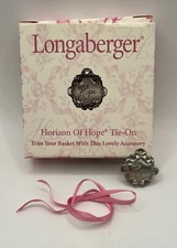 Longaberger Horizon of Hope 2001 Tie-On with Box - Pewter Rose