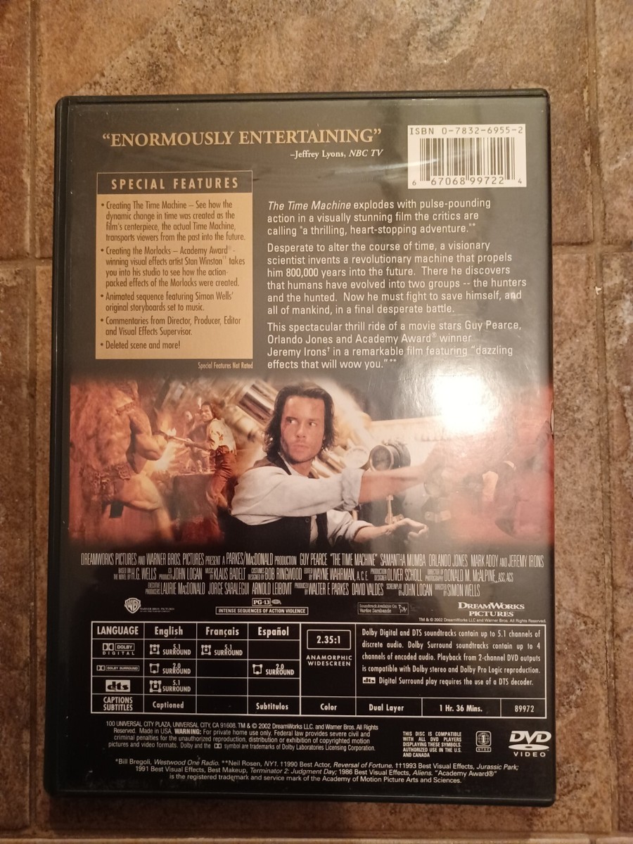 The Time Machine (DVD, 2002) Guy Pearce, Jeremy Irons Sci-Fi