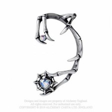 ALCHEMY GOTHIC - DEMON SILVER EARWRAP EARRING - SPIDER MONSTER