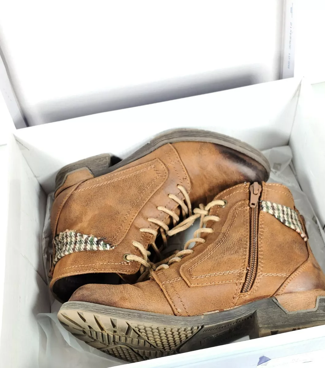 Pre Owned White Mountain Rosalie Cognac Fabric Boots Size 5M eBay