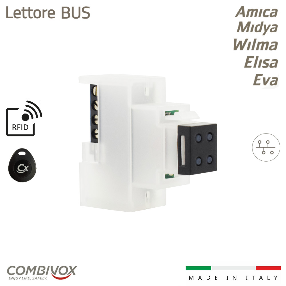 Combivox 65.905 Intro Nero: Lettore RFID RS485 Professionale Interno