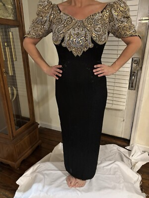 #ad Landa Sequin And Beaded 100%Silk Formal Size 10 $129.99