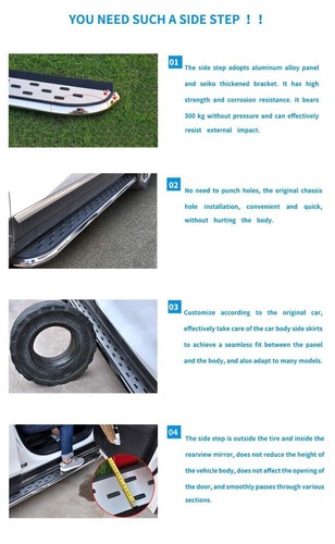 2PC Fixed Running Board fit for Jeep Grand Cherokee 2011-2021 Side Step Nerf Bar - Picture 5 of 8