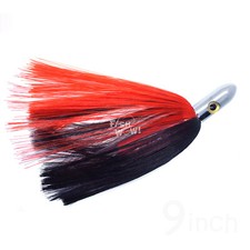 9"  Fishing ilander Style lure 3.5oz Chrome Plated heavy Bullet Head Red Black
