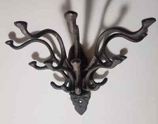vtg cast iron victorian style folding coat hooks hats clothing wall mount swing