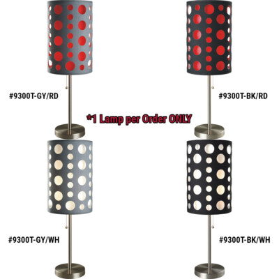 NEW Multiple Colored Fabric Shades w/ Brushed Steel Base 30'' Table Lamp 9300T