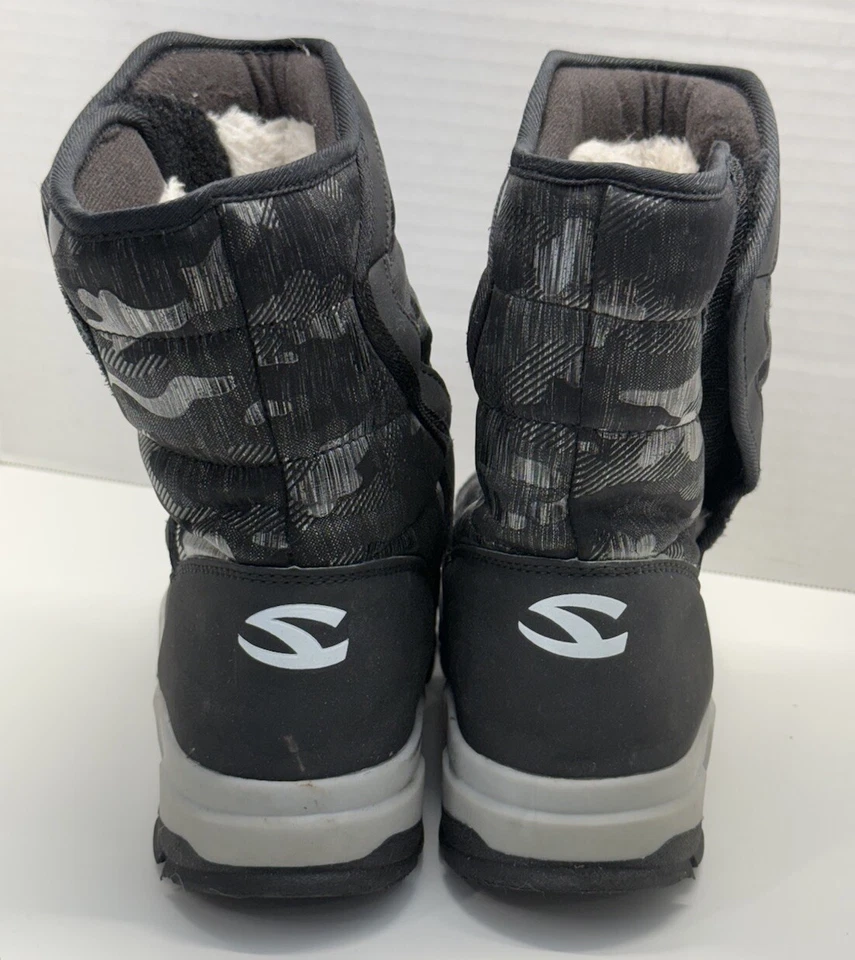 Водонепроницаемые зимние ботинки Hobibear с круглым носком размер 5 черные с флисовой подкладкой размер EUC 37 - Изображение 2 из 4