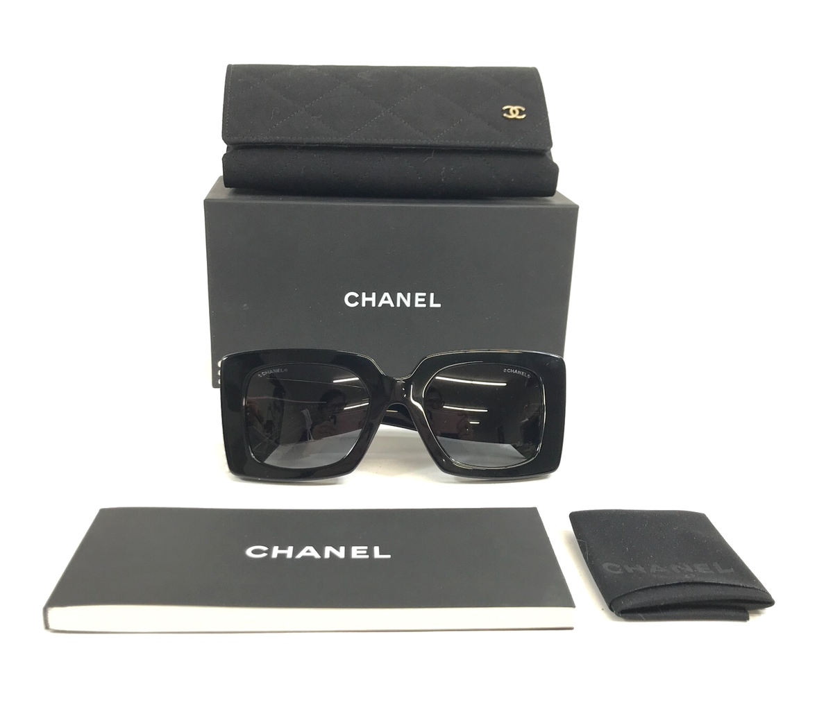 Chanel Sunglasses 5480-H-A c.622/S6 Black Asian Fit Pearl 