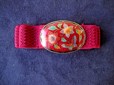 VINTAGE ART NOUVEAU CLOISONNE MULTI-COLOR BUTTERFLY FLORAL  display picture 2