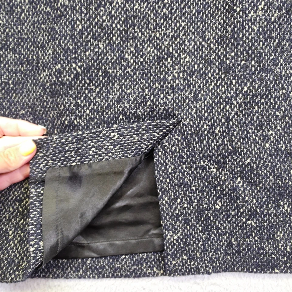 Falda CAbi Mujer 6 Azul Blair Lana Tweed Recta Preppy Academia Cápsula Trabajo Foto 4 de 4