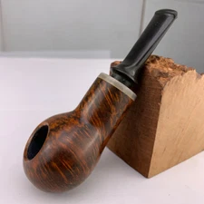 MUXIANG Handmade Briar Tobacco Pipe Smooth Freehand Pipe Ebonite Stem Horn Ring