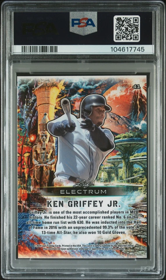 2024 Leaf Electrum BRONZE 12/99 #41 KEN GRIFFEY JR Seattle Mariners PSA 9 MINT - Image 2 of 2