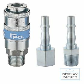 PCL Airflow Kupplung & Adapter Kit, Kupplung Außengewinde Rp 1/4 AC21CM05K