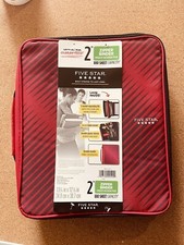 Five Star 2 Inch Zipper Binder, 3 Ring 6-Pocket Expanding File, Durable, Red