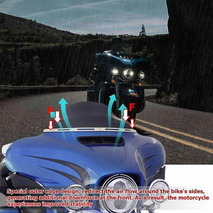 Parabrisas 9" negro onda para Harley Touring Electra Street Glide 14-22 Foto 2 de 4