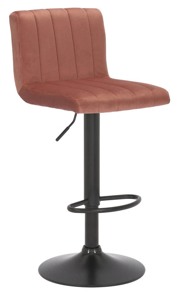Tabouret de bar Jamie en Velours Pied trompette en Métal ajustable et pivotant - Photo 1/1