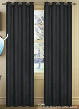 Set of 2 York Blackout Thermal Lined Grommet Top Curtain Drapery Panels 84 Long 