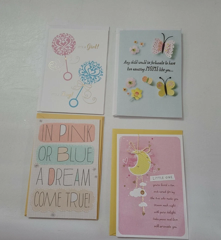 Lote mixto a granel de 74 tarjetas de felicitación y sobres Hallmark nuevos para bebé leer⬇️ (UV) Foto 4 de 4