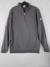 Peter Millar Sweater Men Size Large L Gray Crown Comfort Pullover 1/4 Zip Shirt