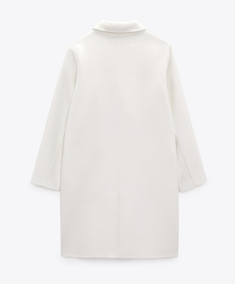 ZARA WOMEN NEW WOOL BLEND WHIITE OVERSIZED COAT Double Faced 4070/221 M image 4