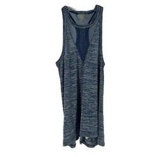 Athleta Tank Top Size M Blue Mesh Racerback Lightweight Active Wear Utopia Basic