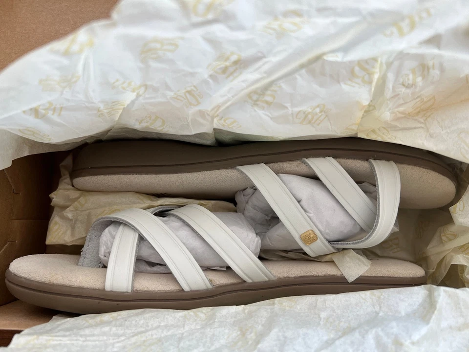 G.H. Bass & Co Sunjuns Classic White Leather Sandals 8.5 Wide BNIB! - Image 4 of 4