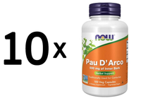 10 X Now Foods Pau D'arco, 500Mg - 100 Vcaps (99,95 Eur/Kg)