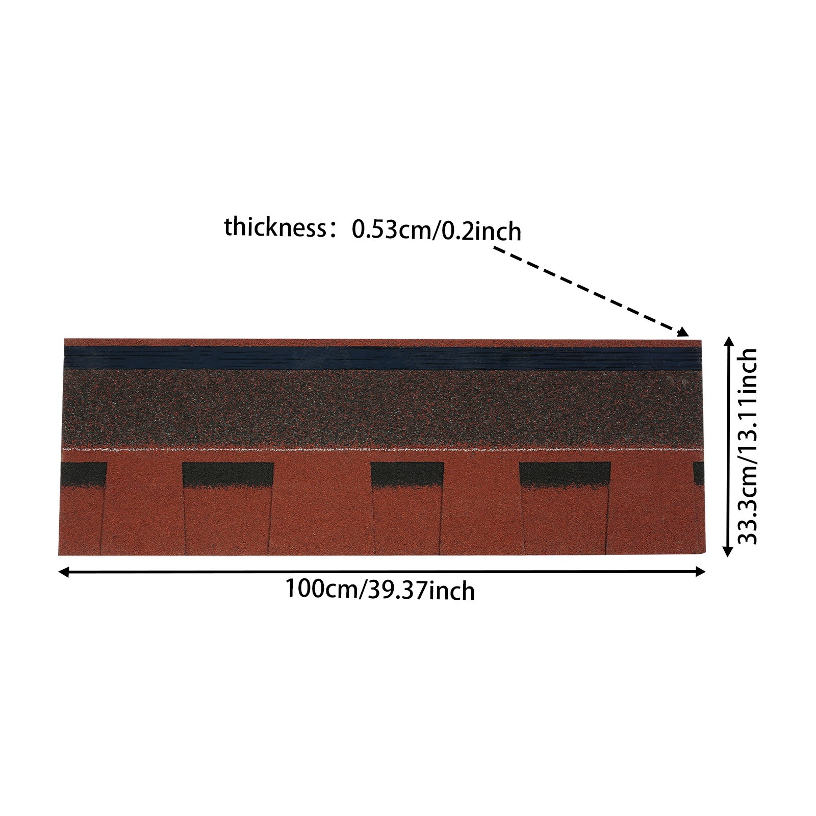 16x Roofing Shingles Asphalt Shingles Roof Tile Sheds 100*33.3cm/39.37*13.11in
