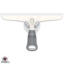 Versatile 10 Inch Silicone Squeegee for Windows & Shower, Elegant White & Gray