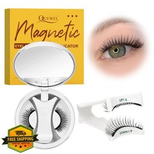 QUEWEL Magnetic Eyelashes Cat Eye Natural Reusable No Glue Applicator Kit