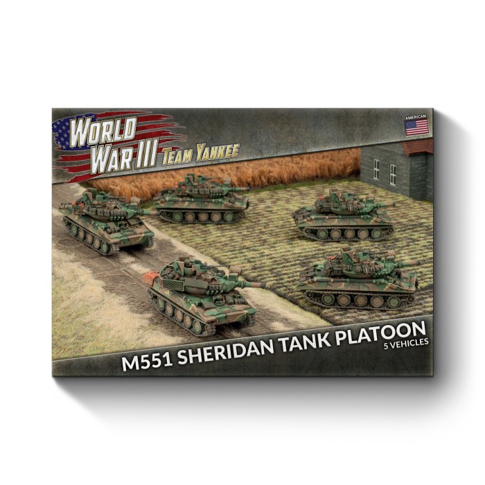 World War III Team Yankee: American M551 Sheridan Tank Platoon 15mm new in box