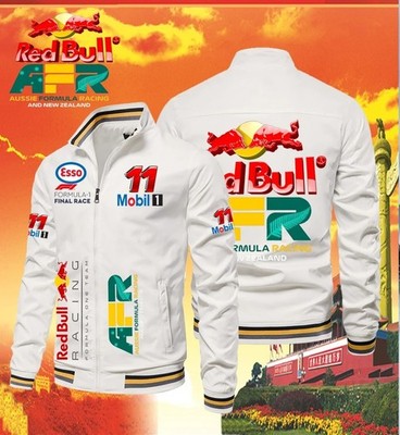 Red Bull Racing Zip-Up Jacket   Windproof, Breathable, Motorsport Streetwear