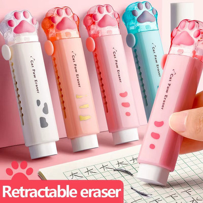 Kawaii Katze Pfote Einziehbar Gummi Radiergummis Stift für Kinder Schüler