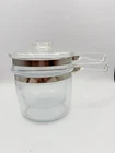 PYREX #6283 Clear Glass Flameware Double Boiler w/Lid 1.5 Qt
