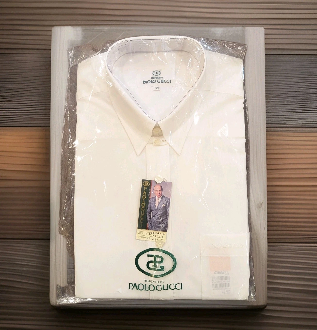 Camicia elegante vintage PAOLO GUCCI uomo bianca con bottoni taglia 95 media RARA NUOVA CON SCATOLA