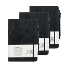 Notebooks Journal for Women Men 3 Pack Bulk Leather Hardcover with Pen Holder...
