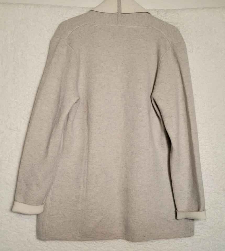 Suéter Nanette Lepore Mezcla Cachemira Talla XL Frente Abierto Cárdigan Beige Marfil 0623 Foto 2 de 4