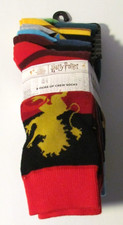 NEW Harry Potter 6 Pairs of Crew Socks Fits Shoe Sizes 6 - 12