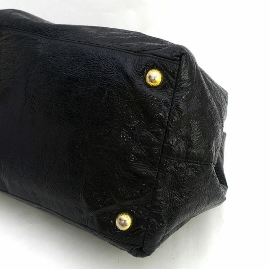 PRADA Ribbon  Handbag Black Patent BN1601 Bag Back BAG Bag Brand Used 0220534173 thumbnail 5