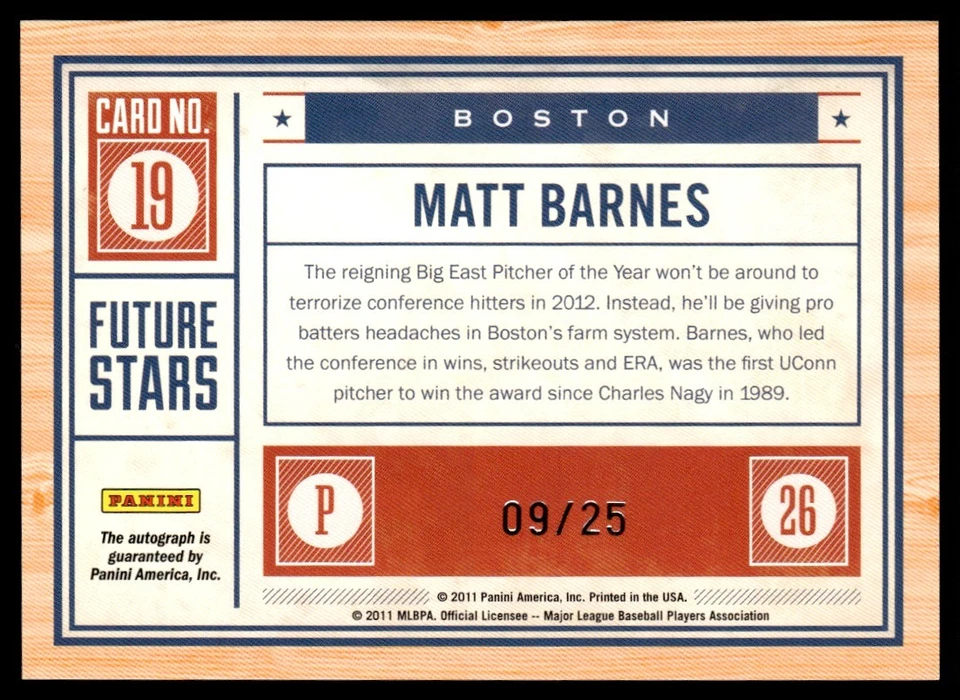 Autógrafos de Playoff Contenders Future Stars 2011 Matt Barnes novato automático 25/09 Foto 2 de 2