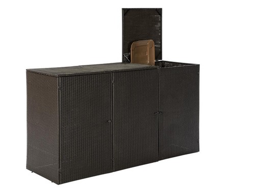 MX Mülltonnenabdeckung 3er braun Polyrattan Mülltonnenverkleidung Mülltonne - Bild 3 von 4