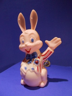 ROSEN / ROSBRO / HARETT-GILMAR BUNNY BANK/NIGHT LIGHT CANDY CONTAINER