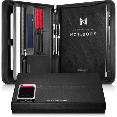 Zippered Vegan Leather Padfolio/Portfolio Pad HolderBusiness PU Leather Note...
